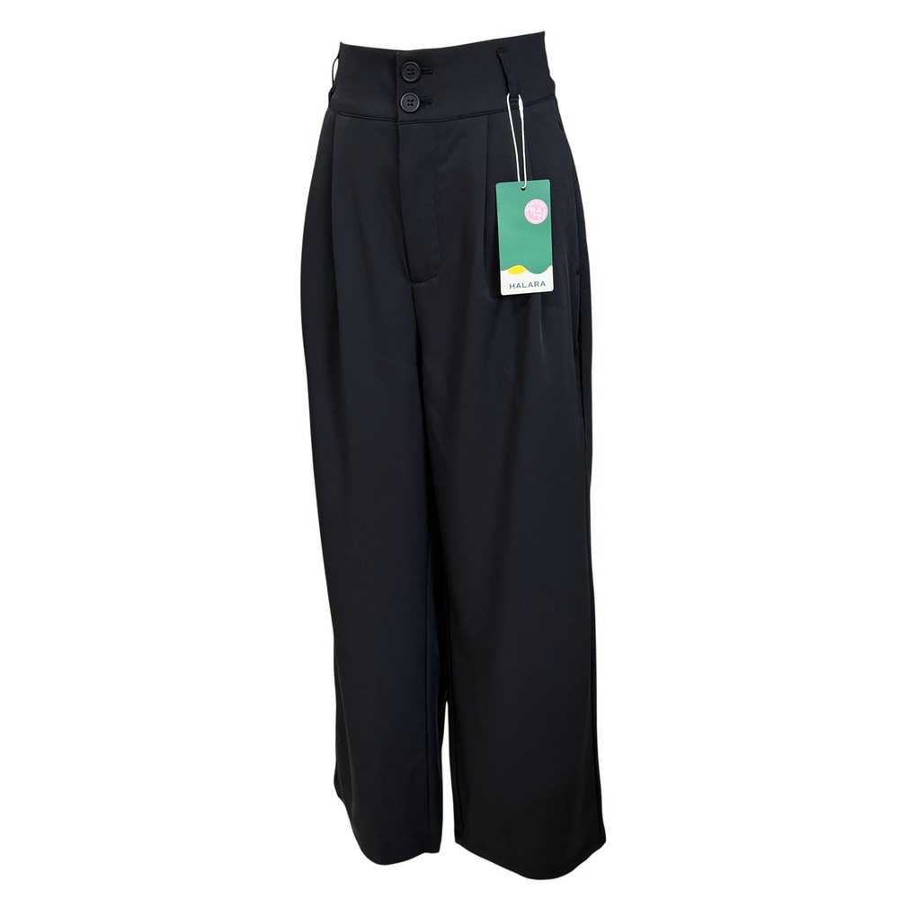 Halara Black Wide Leg High Waisted Trouser Pants Minimalist Old Money Career M - Picture 5 of 8